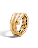Bamboo 18K Gold Double-Coil Ring, Size 7