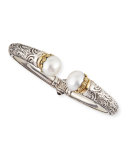 Pearl-Tip Sterling Silver Hinge Bracelet