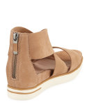 Sport Wide-Strap Leather Sandal, Wheat