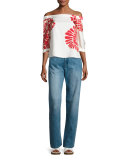 Orla Bloom Off-the-Shoulder Silk Top