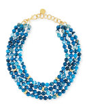 Multi-Strand Beaded Teal Agate Necklace