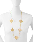Perforated Square Logo Necklace