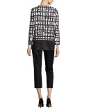 Aisha Grid-Print Jacket, White/Multi