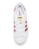 Superstar Original Fashion Sneaker, White/Burgundy