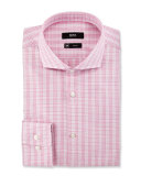 Active Traveler Slim-Fit Plaid Dress Shirt, Pink