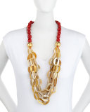 Horn Link Coral Necklace