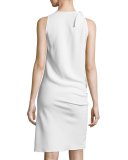 Sleeveless Knotted-Neck Dress, White