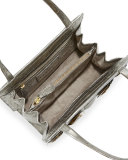 Small Butterfly Stripe Crocodile Frame Bag, Anthracite/Multi