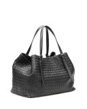 A-Shape Woven Tote Bag, Black