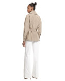 Snap-Front Belted Safari Jacket, Sand Dune