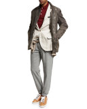 Lamb Suede Sport Jacket, Gray