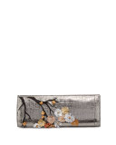Cherry Blossom Crocodile Razor Clutch Bag, Anthracite