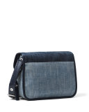 Cooper Medium Denim Messenger Bag, Indigo/Light Denim/Washed Denim 