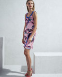 Printed Sleeveless V-Neck Top, Pink/Multi