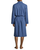 Check Robe with Piping, Navy