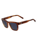 Gancini Square Polarized Acetate Sunglasses, Light Tortoise