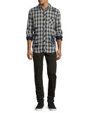 Broderick Slouchy Skinny Jeans, Olive Camo