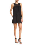 Fahfia Lace Sheath Mini Dress, Caviar