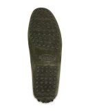Gommini Colorblock Suede Penny Driver, Brown/Olive