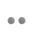 Silver Columbus Circle Stud Earrings