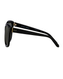Square Monochromatic Sunglasses, Black/Gold