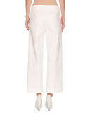 Amandine Wide-Leg Cropped Pants, White