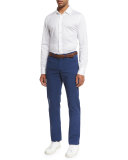 Five-Pocket Twill Pants, Blue