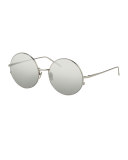 Round Wire Sunglasses, White Metal