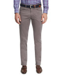 Five-Pocket Stretch Sateen Pants, Granite