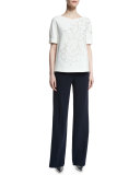 Tiketna Wide-Leg Tuxedo Pants, Navy