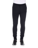 Biker Knit Sweatpants, Black