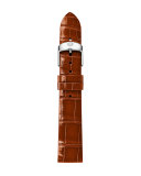 Thin Alligator Watch Strap, Coffee