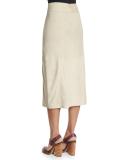 Nubuck Leather Wrap Skirt