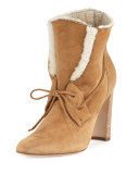 Ostrava Shearling 105mm Ankle Boot, Camel