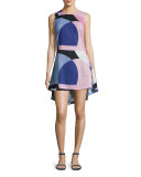 limelight mod-print high-low dress, multi