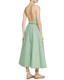 Gingham Fit-and-Flare Dress