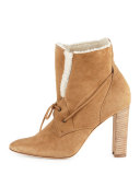 Ostrava Shearling 105mm Ankle Boot, Camel