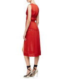Sleeveless Plisse A-Line Dress, Windsor