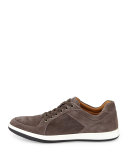 Suede Lace-Up Sneaker, Anthracite