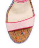 Lucita Canvas Espadrille Wedge Sandal, Pastel Pink