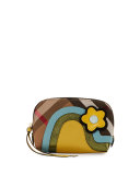 Small House Check Pop Elements Beauty Pouch, Pale Opal