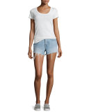 Bite High-Rise Frayed Shorts, Bleach