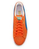 Clyde Suede Low-Top Sneaker, Orange/Blue