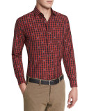 Rooster Long-Sleeve Woven Shirt, Red