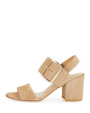 Citysandal Suede Buckle City Sandal, Mojave