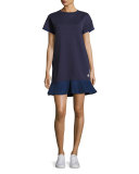 Short-Sleeve Cotton Jersey Shift Dress