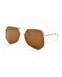 Megalast II Monochromatic Aviator Sunglasses, Gold