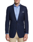Flannel Long-Sleeve Sport Shirt, Cobalto