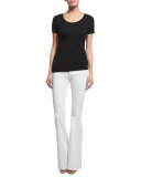 Flare-Leg Jeans, White, Petite