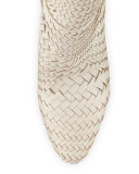 Dannie Woven Ankle Boot, Cream